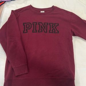 Victoria’s Secret PINK maroon crewneck. Size small